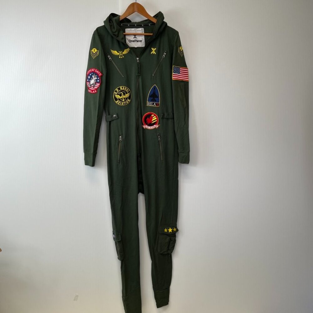 One Piece Jumpsuit Women Medium Flight Long Sleeve Feel Need Sleep Plane Core No